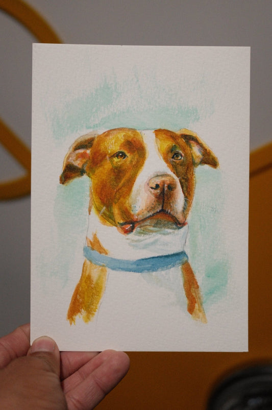 Custom Watercolor Dog Portrait - 5x7